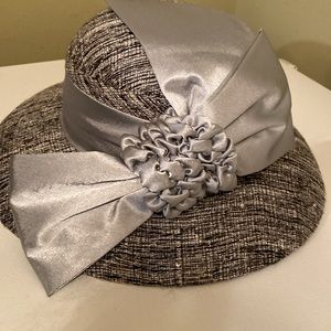 Beautiful Black & Silver Church Dress Hat by Faith